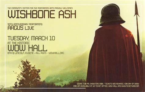 Wishbone Ash 50th Anniversary Argus Live at WOW Hall Tuesday, March 10