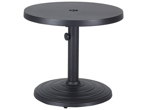 Gensun Meridian Aluminum 24'' Round End Table with Umbrella Hole in ...