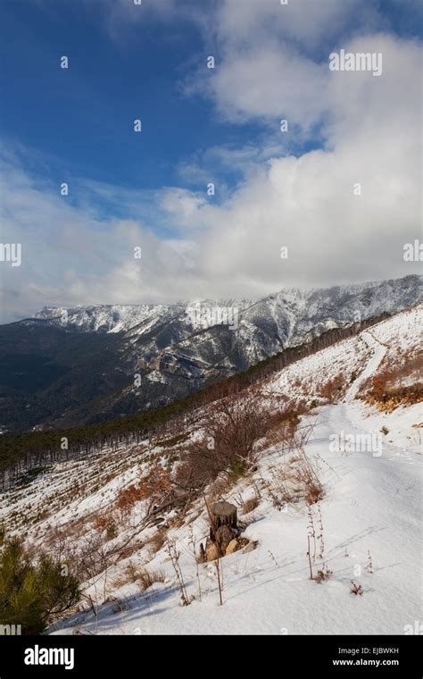 winter mountain landscape. Ukraine Stock Photo - Alamy