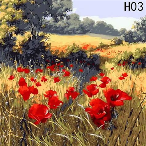 Europe Flower DIY Painting By Numbers Acrylic Paint By Numbers HandPainted Oil Painting On ...