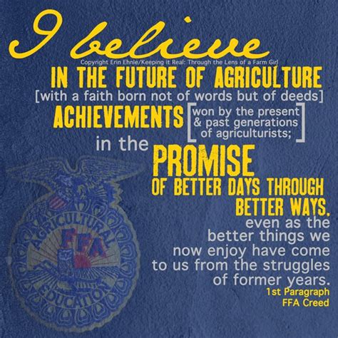 I Still Believe In That: The FFA Creed: Part 1