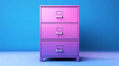 Pink Background With Duotone Blue Filing Cabinet 3d Rendered, Filing ...