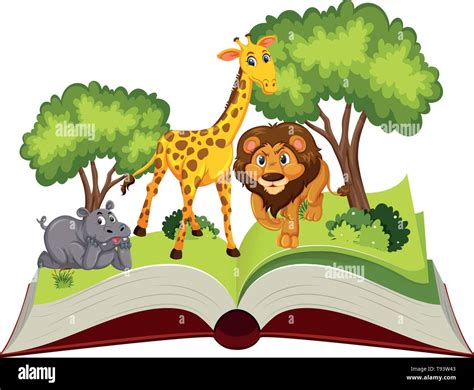 Pop up book animal theme illustration Stock Vector Image & Art - Alamy