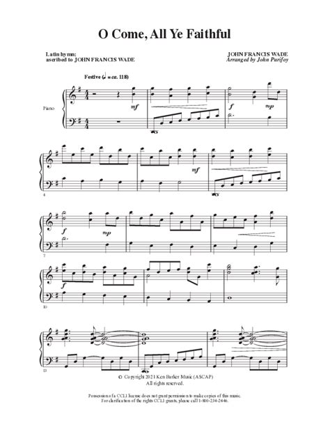 O Come All Ye Faithful Sheet Music PDF (Ken Barker) - PraiseCharts