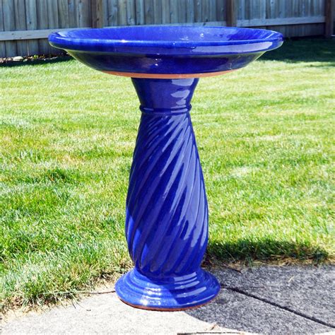 Cobalt Blue Ceramic Birdbath | EBTH