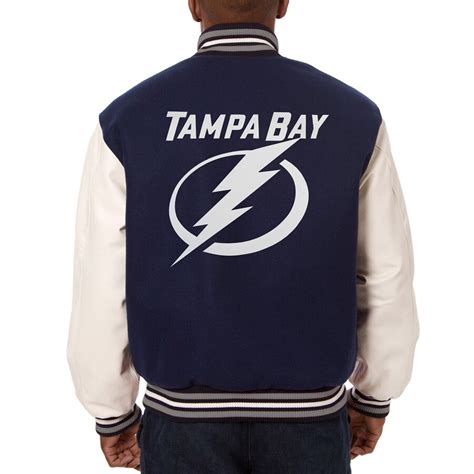 Tampa Bay Lightning Two-Tone Wool and Leather Jacket - Navy | J.H ...