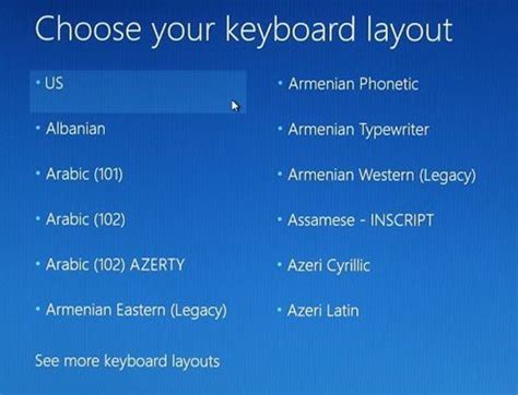 Windows Upgrade stuck at Choose your keyboard layout screen