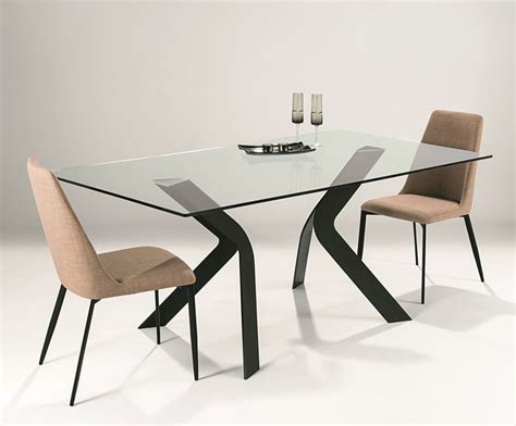 Black Leg Rectangular Glass Dining Table | Dining table, Black rectangular dining table, Dining ...