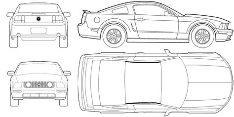 mustang blueprints - Google Search | Dibujos de coches, Autos mustang, Coche de rally