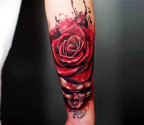 Red Rose and Skull tattoo by Jackson Tattoo | Photo 17172