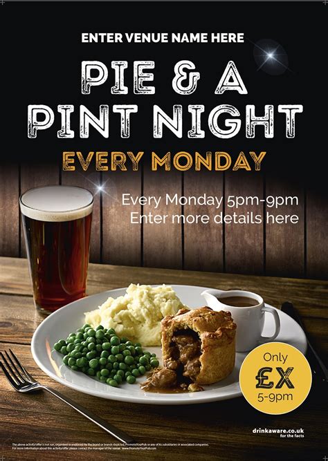 Pie & a Pint Night Poster | Promote Your Pub