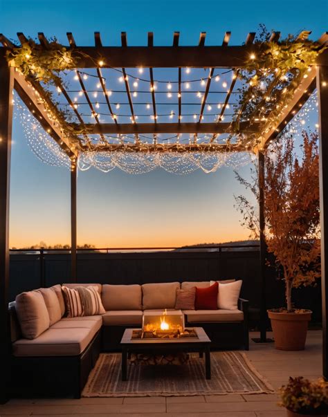 Pergola With String Lights Free Stock Photo - Public Domain Pictures