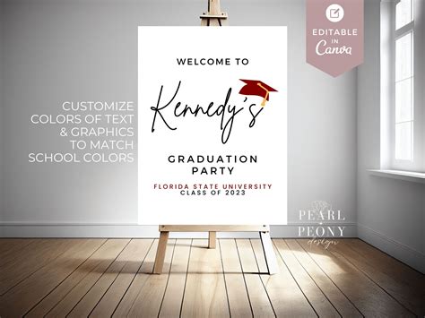 Graduation Party Welcome Sign Template Graduation Party Sign - Etsy