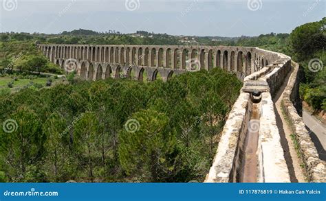 Aqueduct of Tomar Near the Templar Castle. Tomar, Portugal Stock Image - Image of estremadura ...