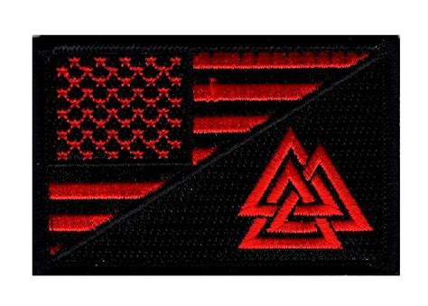 American Flag Valknut Viking Patch (Embroidered Hook) – MILTACUSA