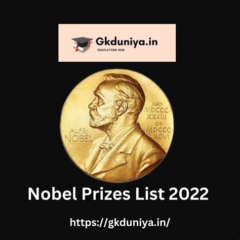 2022 Nobel Prizes: List of Winners - Gkduniya.in | GKDuniya