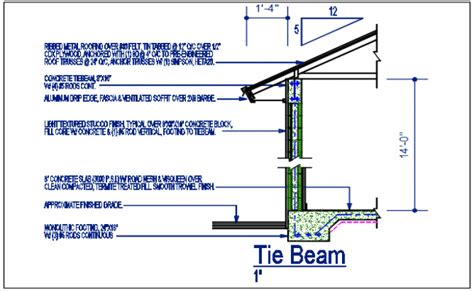 Tie beam detail dwg file