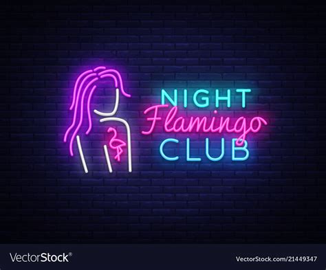 Night club neon logo flamingo neon sign vector image on VectorStock in 2020 | Neon signs, Neon ...