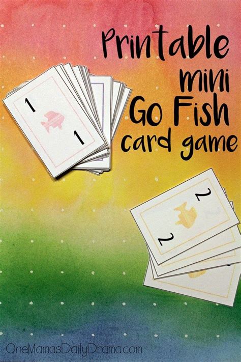 Printable Mini Go Fish Card Game | Boredom Buster Kids Activity | Fishing cards, Fishing games ...