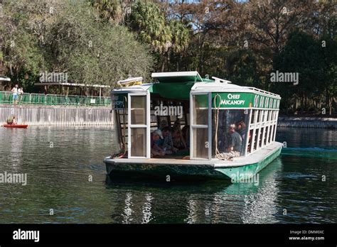 Glass bottom boat at Silver Springs State Park Florida USA Stock Photo ...