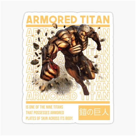 "Reiner Braun Titan Form Attack On Titan [ The Armored Titan]" Sticker ...