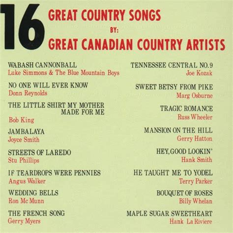 Lonesome Lefty's Scratchy Attic: 16 Great CANADIAN COUNTRY SONGS x2!