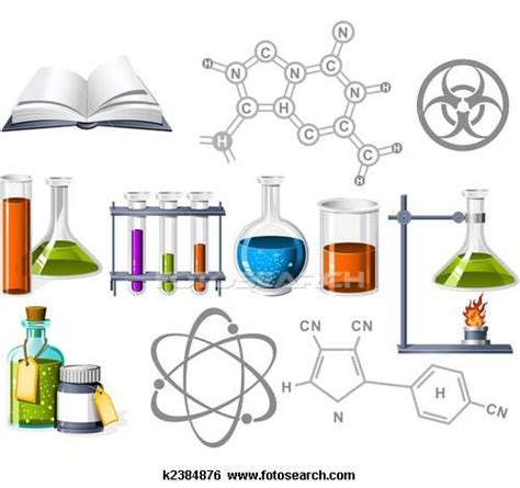 Science and Chemistry Icons Illustration