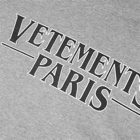 VETEMENTS Paris Logo Hoodie Grey Melange | END.