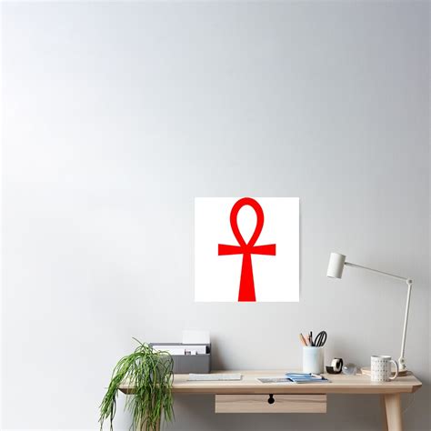 "Red Ankh Hieroglyph Symbol" Poster by Shinryu1 | Redbubble