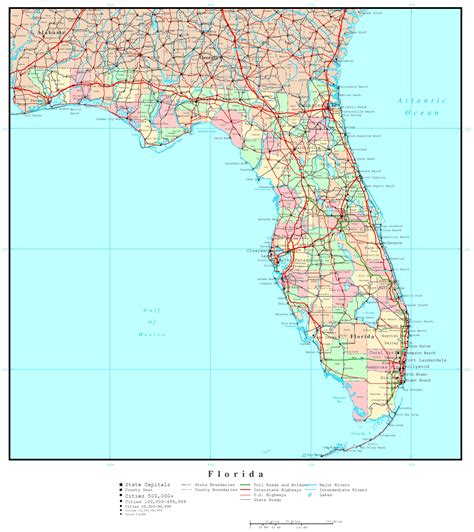 A Political Map Of Florida - United States Map