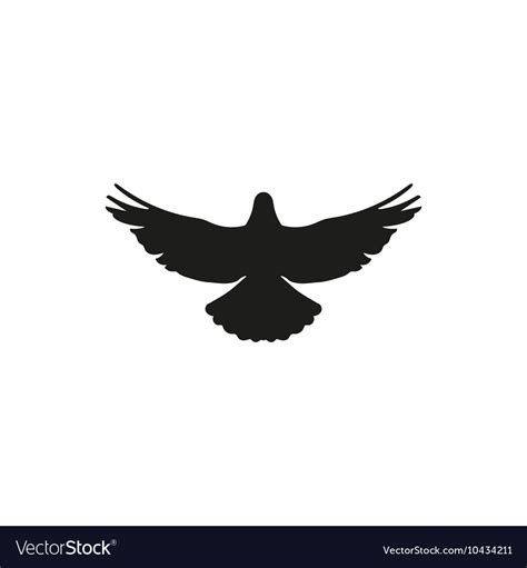 Flying bird silhouette on white background style Vector Image