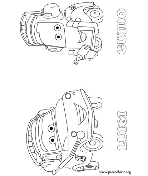 Cars Movie - Luigi and Guido coloring page