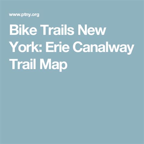 Bike Trails New York: Erie Canalway Trail Map