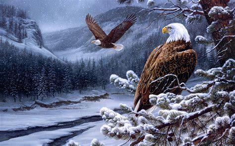 Aguilas en la Nieve - Fondos de Pantalla HD - Wallpapers HD