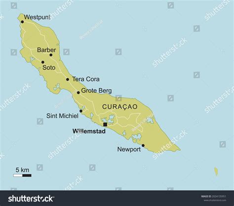 Vector Map Curacao Important Cities Roads Stock Vector (Royalty Free ...