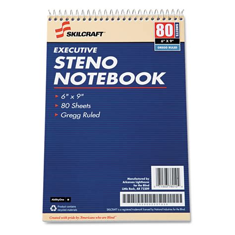 7530002237939 SKILCRAFT Executive Steno Book, Wide/Legal Rule, 6 x 9, White, 80 Sheets, 12/Pack ...