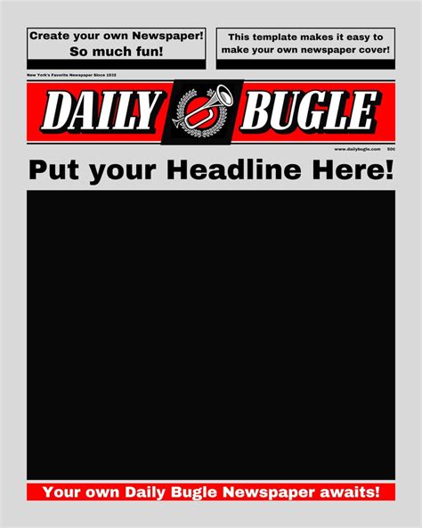 Custom Spider-man Daily Bugle Newspaper Template - Etsy