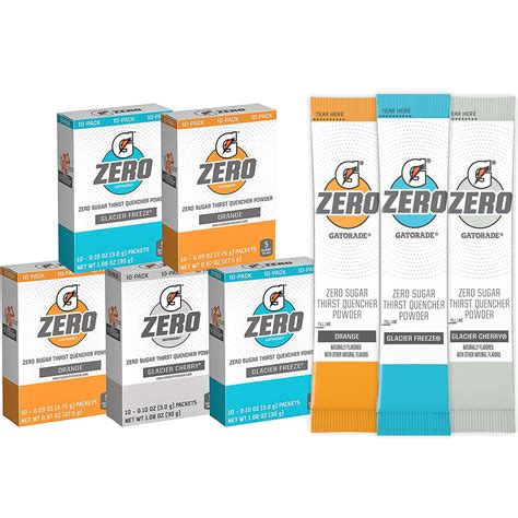 Gatorade G Zero Powder, Glacier Cherry Variety Pack, 0.10oz Individual ...