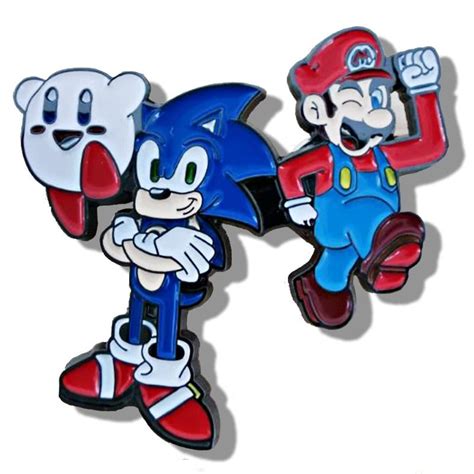 Super Smash Bros 'Sonic | Kirby | Mario' Enamel Pin - Distinct Pins