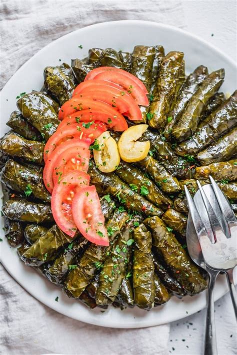 Vegetarian Stuffed Grape Leaves | Recipe | Grape leaves recipe, Healthy appetizers, Stuffed ...