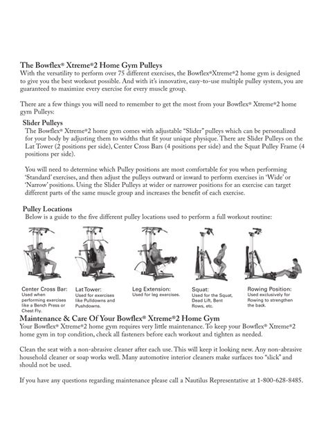 Printable Bowflex Xtreme 2 Workout Poster