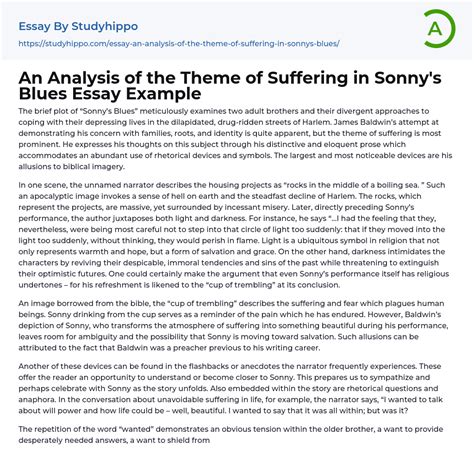 An Analysis of the Theme of Suffering in Sonny’s Blues Essay Example ...