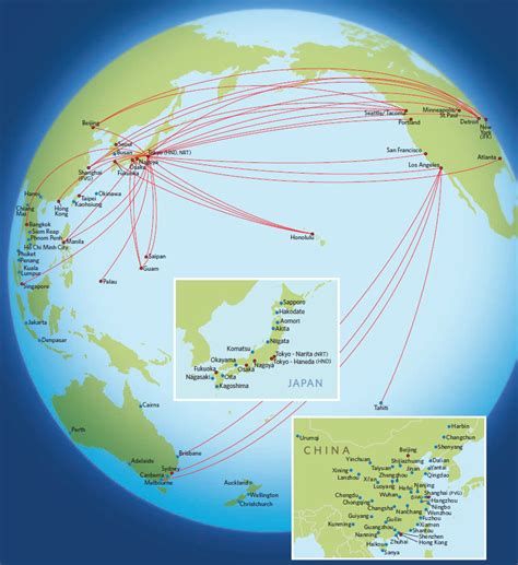 Delta Air Lines route map - Asia and Australia