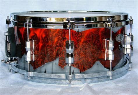 Custom-Red-Airbrushed-Snare-Drum