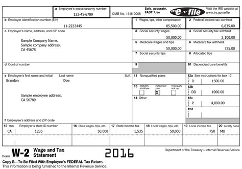 W-2 Form Sample - Paystub Generator - Pay-Stubs.com