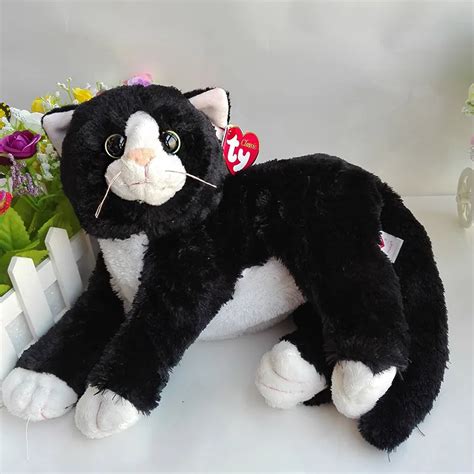 40cm Original Ty Classic Cat Plush Toy Stuffed Animal Doll Shadow the Black Cat Kids Toy ...