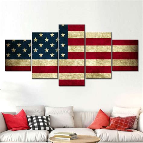 Rustic American Flag Multi Panel Canvas Wall Art | ElephantStock