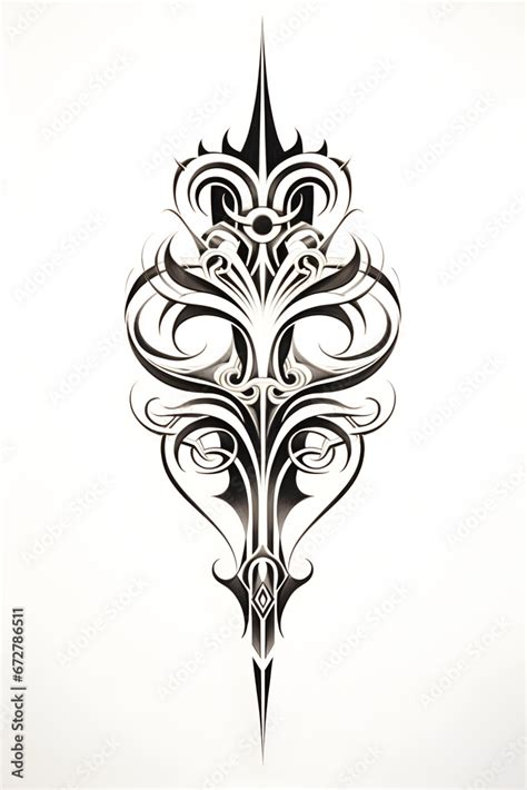 black and white tribal tatto in a set design Stock Illustration | Adobe ...