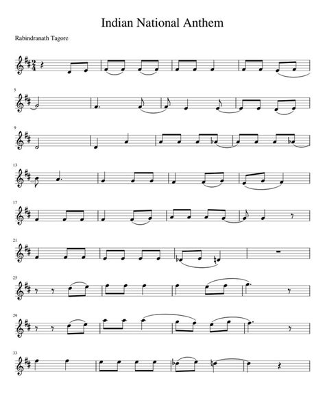 Print and download in PDF or MIDI Indian National Anthem. Free sheet music for Violin. Made by ...