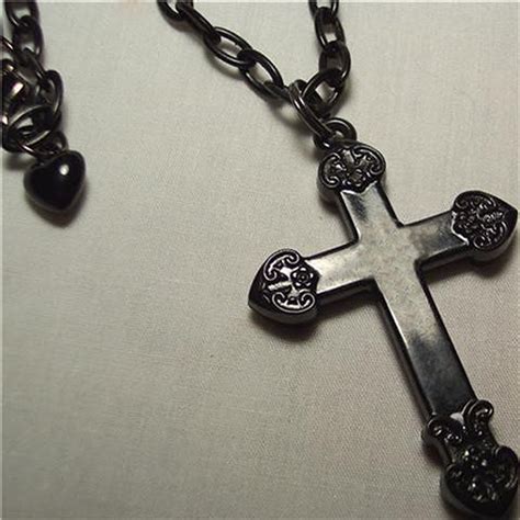 Black Gothic Cross Necklace | Etsy